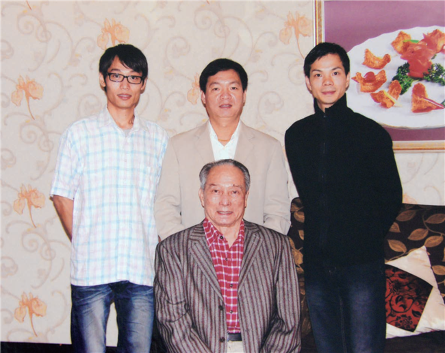 陳卓林與師傅羅家寶、師弟李江林、劉建科合影